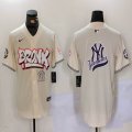 New York Yankees blank beige baseball jerseys Joint Name 08