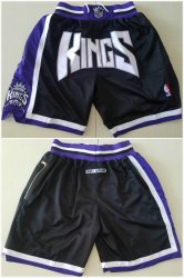 Sacramento kings black nba shorts with pocket-TY