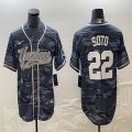 New York Yankees Juan Soto Nike gray camo majestic baseball Jersey Joint name -BD