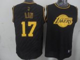 Los Angeles Lakers #17 Jeremy Lin Black Precious Metals Fashion Stitched NBA Jersey