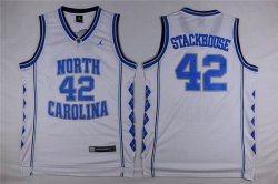 North Carolina Tar Heels #42 Stackhouse white College Basketball Jersey