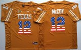 Texas Longhorns #12 McCoy yellow usa flag college football jersey