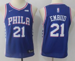 Youth Nike Philadelphia 76ers #21 Joel Embiid blue basketball Jersey