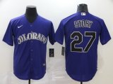 Nike Colorado Rockies #27 Trevor Story purple majestic baseball jersey