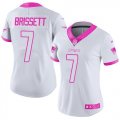 Nike Nike Patriots #7 Jacoby Brissett women white pink Color Rush Limited Jersey