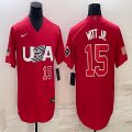 2023 World Cup #15 Bobby Witt Jr. red USA majestic baseball jerseys 02