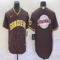 Nike San Diego Padres blank brown majestic baseball jerseys big logo 03