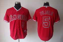 Los angeles angels 5 Pujols Red MLB JerseyS