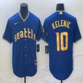 Nike Seattle Mariners #10 Jarred Kelenic blue majestic mlb jersey city version-BD