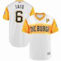 Pittsburgh Pirates #6 Tato white yellow majestic mlb baseball jersey Nickname version