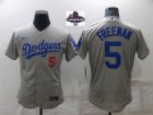 2024 World Series Champions Los Angeles Dodgers #5 Freddie Freeman gray Flexbase Authentic Collection Jersey