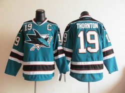 San Jose Sharks 19# Joe Thornton Green NHL Jerseys C Patch