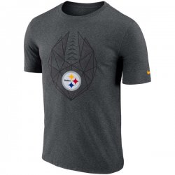 Men\'s Pittsburgh Steelers Nike Heathered Charcoal Fan Gear Icon Performance T-Shirt