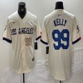 Nike Los Angeles Dodgers #99 Joe Kelly beige fashion MLB baseball Jersey 03