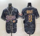 Nike Los Angeless Lakers #8 Kobe Bryant gray camo baseball jerseys Joint name-BD 01