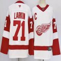 Detroit Red Wings #71 Dylan Larkin white red hockey jersey C patch-PD