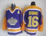 Los Angeles Kings #16 Marcel Dionne Yellow purple Throwback CCM Jersey A patch