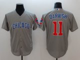 Chicago Cubs #11 Yu Darvish gray majestic baseball Baseball Jersey