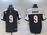 Cincinnati Bengals 9# Joe Burrow black white Nike Vapor F.U.S.E. Limited Jersey