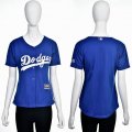 2016 women Los Angeles Dodgers Blank Blue majestic baseball jersey