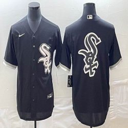 Nike Chicago White Sox blank black majestic baseball jersey big logo 07