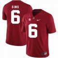 Custom 2017 Alabama Crimson Tide #6 Blake Sims red college football jersey