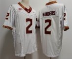 Florida State Seminoles #2 Deion Sanders white college football Jersey 03