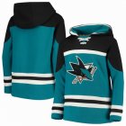 Custom Adidas San Jose Sharks green black personality Ice Hockey Hooded Sweatshirt