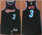 Nike Miami Heat #3 Dwyane Wade black nba basketball jersey-LT