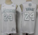 Los Angeles Lakers #24 Kobe Bryant white basketball jersey-S8