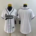 Youth Nike Oakland Raiders blank white baseball jerseys Joint name-BD