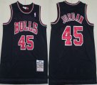 Nike Chicago Bulls 45# Jordan black throwback NBA basketball Jersey -BD