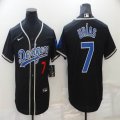 Nike Los Angeles Dodgers #7 Julio Urias black blue majestic baseball jersey-BD