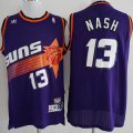 Phoenix Suns 13# Steve Nash Purple throwback nba basketball jersey-XD