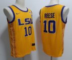 LSU Tigers #10 Angel Reese yellow NCAA basketball jerseys