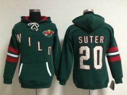 Women Minnesota Wild #20 Ryan Suter green nhl Hooded Sweatshirt