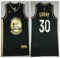 Nike Golden State Warriors #30 Stephen Curry black gold nba basketball jersey-XD