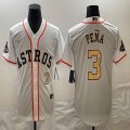 Nike Houston #3 Jeremy Pena white gold majestic baseball jerseys-BD 01