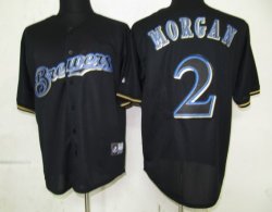 MLB Milwaukee Brewers 2 Morgan Black Fashion Jerseys