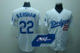 Los Angeles Dodgers #22 Clayton Kershaw white MLB signature Jerseys