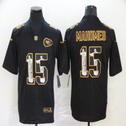 Nike Kansas City Chiefs #15 Patrick Mahomes black Color Rush Limited jersey Jesus version -BD