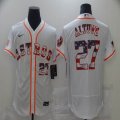 Nike Houston Astros Jose Altuve 27# white USA flag Flexbase Authentic Collection Jersey