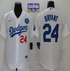 Nike Los Angeles Dodgers Kobe Bryant White majestic baseball Jersey 2020 World Series Champions 01