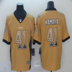 Nike New Orleans Saints #41 Alvin Kamara Yellow dridt Color Rush Limited Jersey