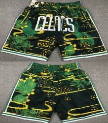 Boston Celtics green NBA shorts with pocket