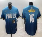 Nike Philadelphia Phillies #16 Marsh skyblue majestaic baseball jersey city version-BD 03