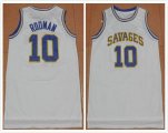 Dennis Rodman #10 Southeast Oklahoma College Savages white Basketball Jersey