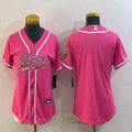 Women Nike Dallas Vikings blank pink baseball jerseys Joint name-BD