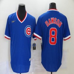 Nike Chicago Cubs #8 Andre Dawson blue throwback baseball jersey-BD