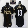 Nike Atlanta Braves #13 Ronald Acuna Jr. dark gold majestic baseball jersey